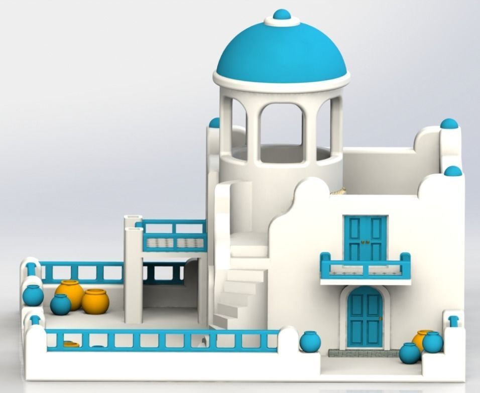 3D Printed Greek House Planter Free 3D print model_2