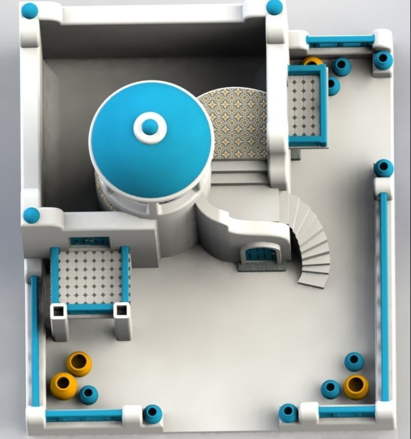 3D Printed Greek House Planter Free 3D print model_4