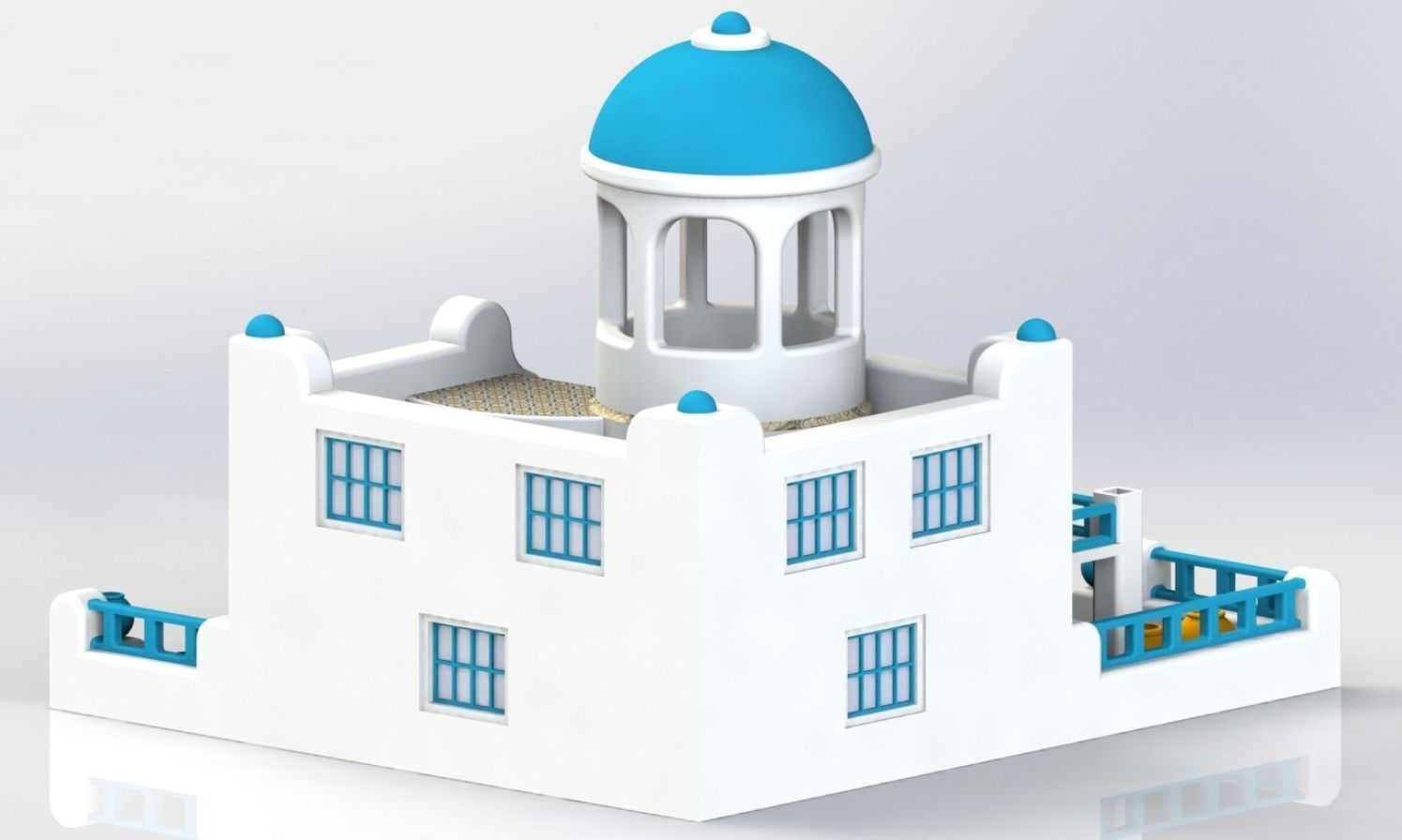 3D Printed Greek House Planter Free 3D print model_3