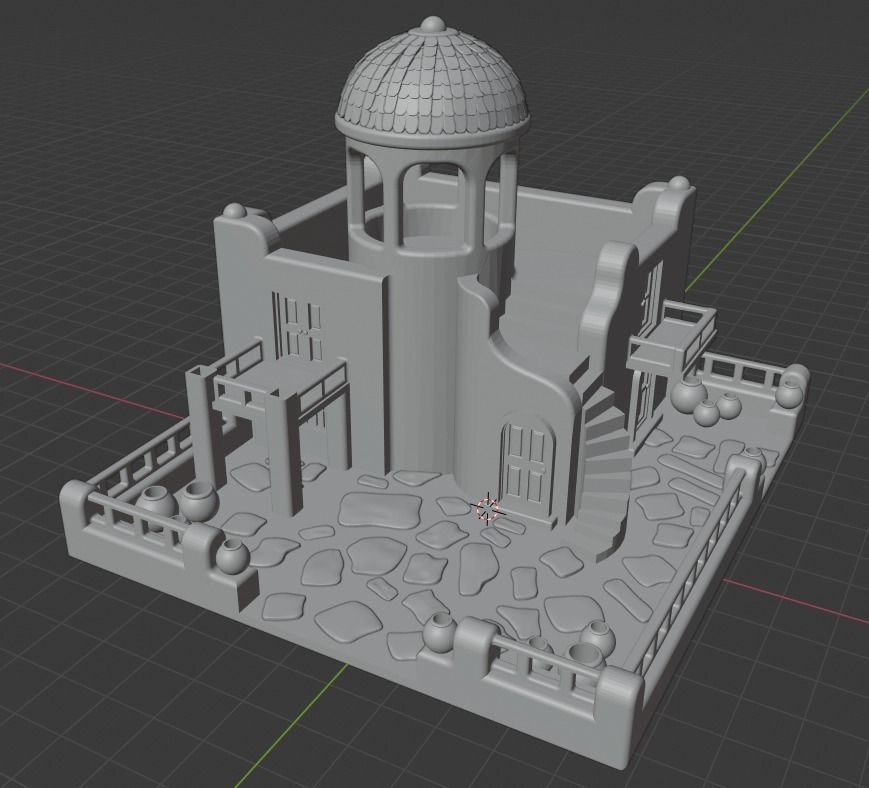 3D Printed Greek House Planter Free 3D print model_5