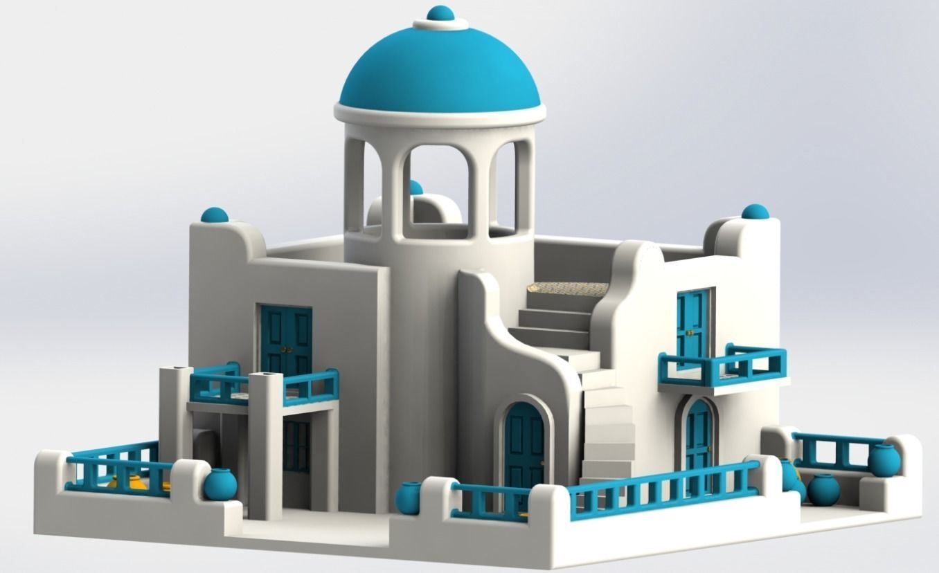 3D Printed Greek House Planter Free 3D print model_1