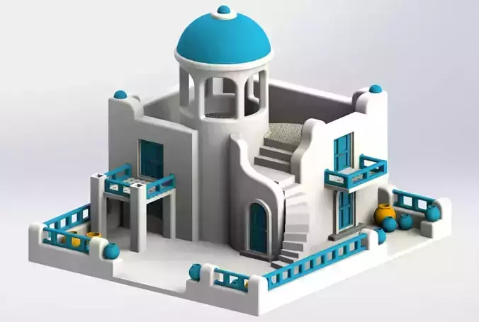 3D Printed Greek House Planter Free 3D print model