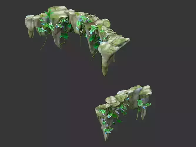 Cartoon sky city - tiankeng 3D model