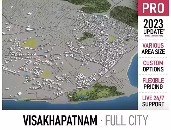 Visakhapatnam Low-poly 3D model