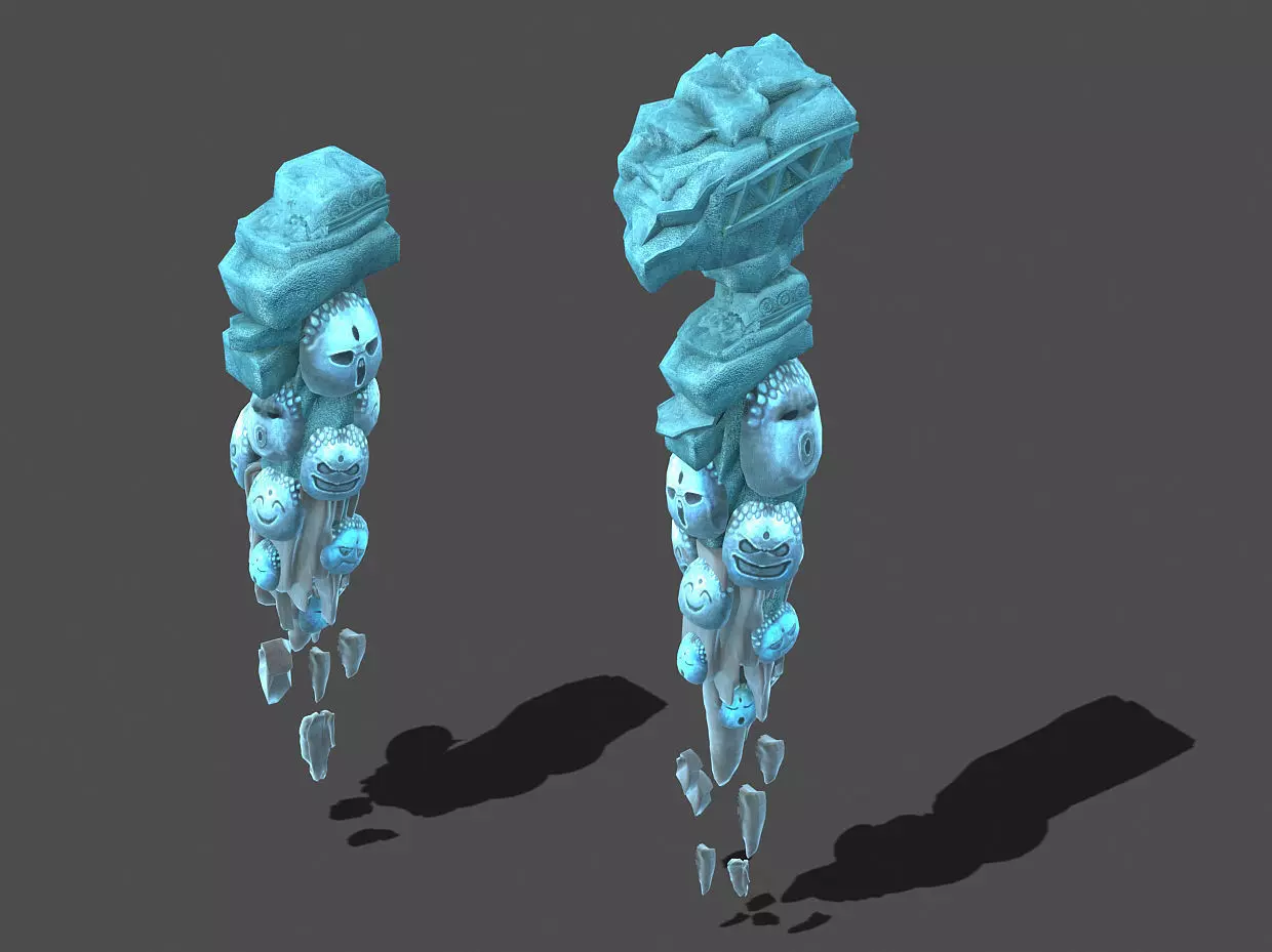 Cartoon Sky City - the main gate of the tree 3D model_0