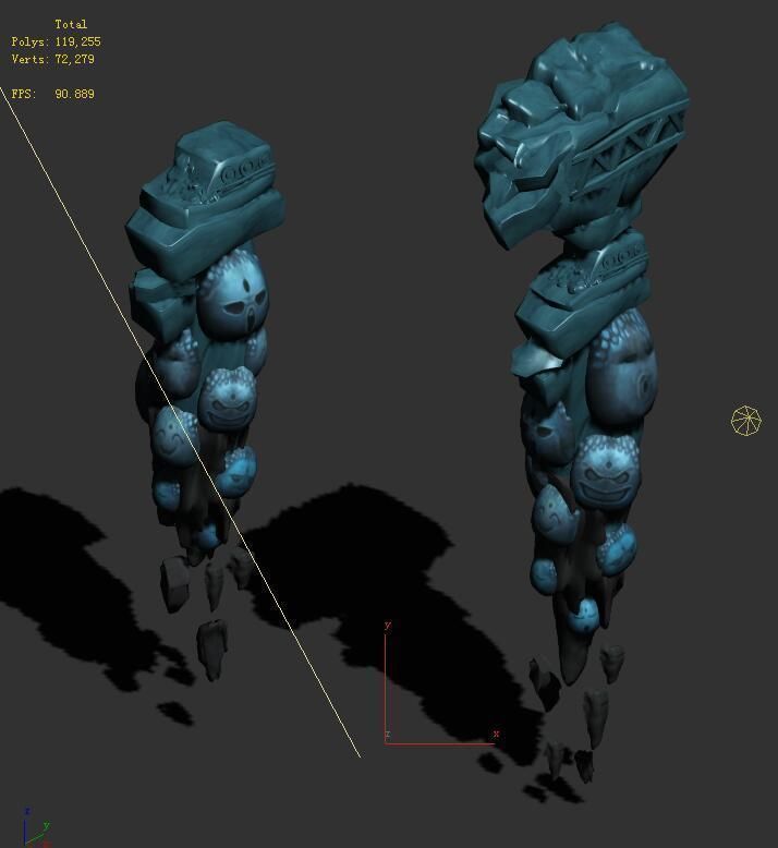 Cartoon Sky City - the main gate of the tree 3D model_1