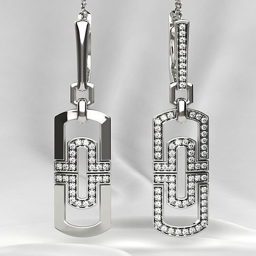 Two Models Fashion Gold Earrings 3D print model