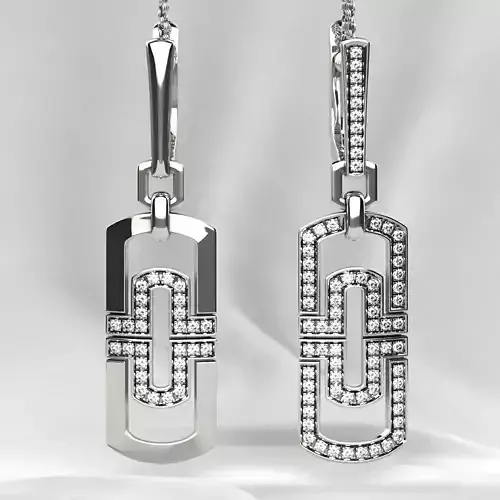 Two Models Fashion Gold Earrings 3D print model