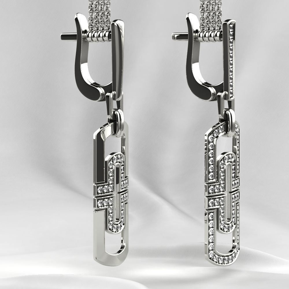 Two Models Fashion Gold Earrings 3D print model_15