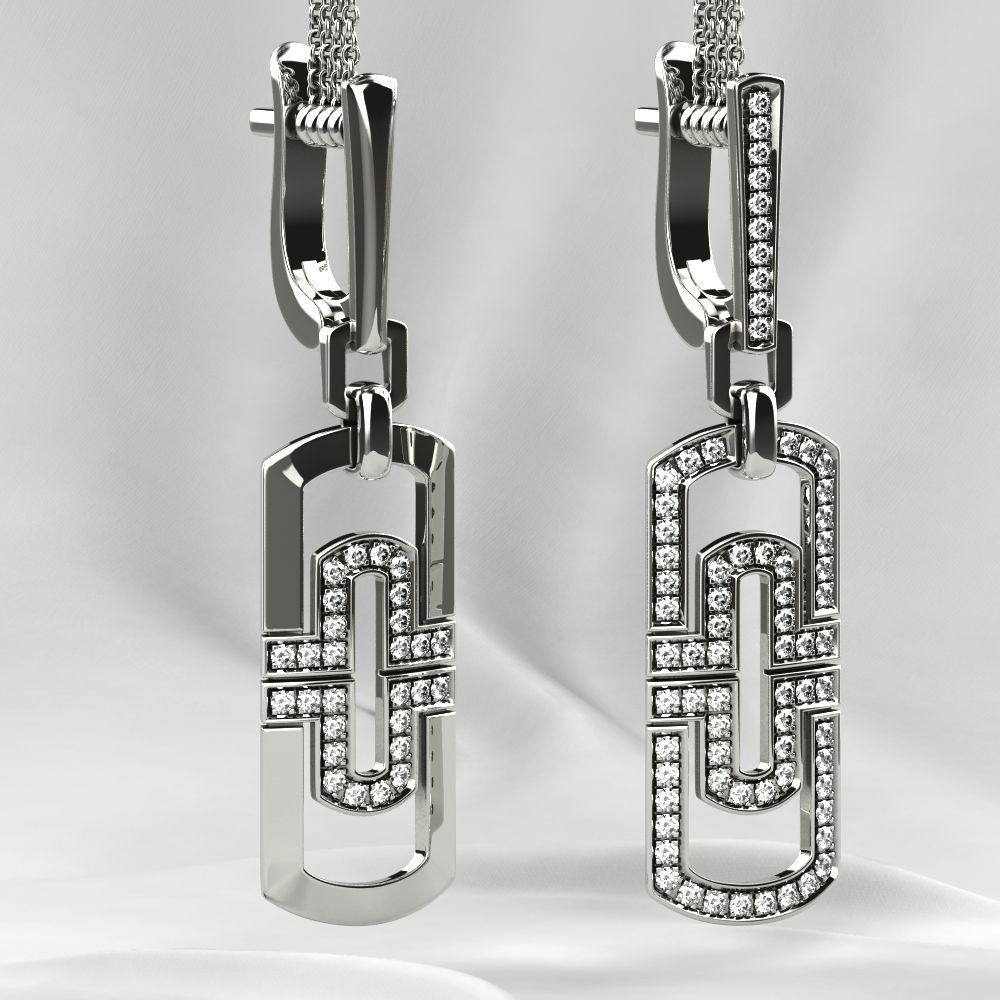 Two Models Fashion Gold Earrings 3D print model_14