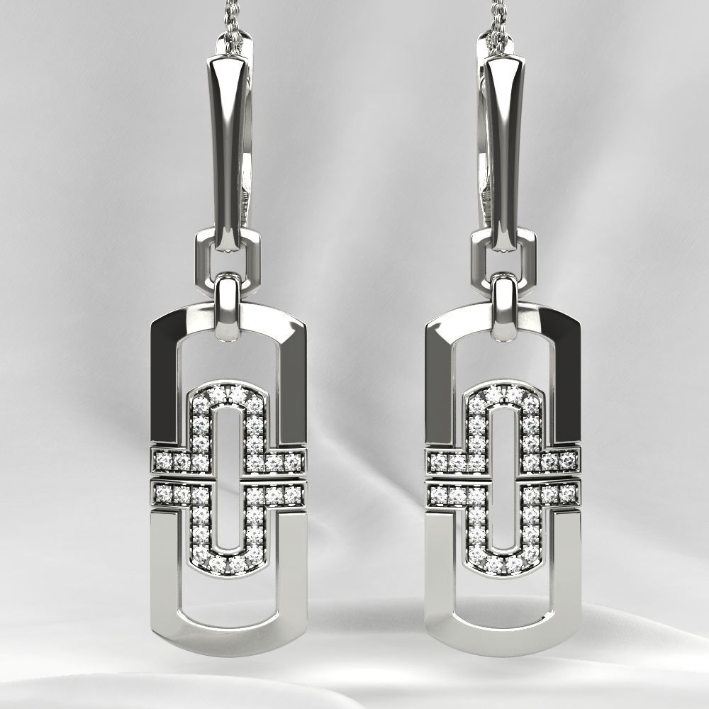 Two Models Fashion Gold Earrings 3D print model_2