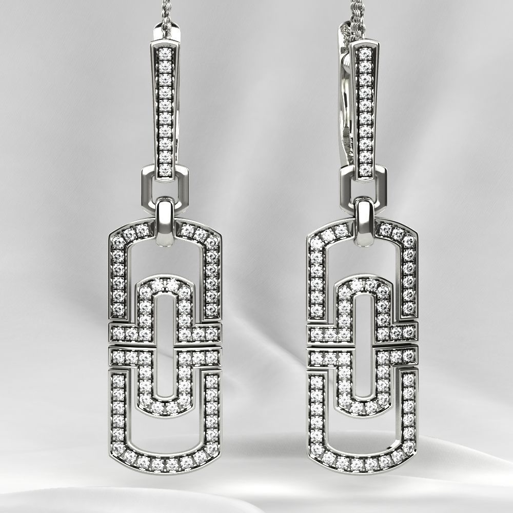 Two Models Fashion Gold Earrings 3D print model_3