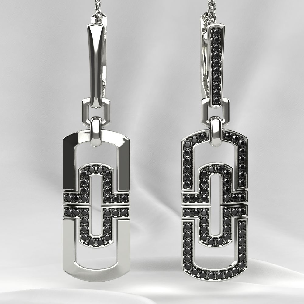 Two Models Fashion Gold Earrings 3D print model_4