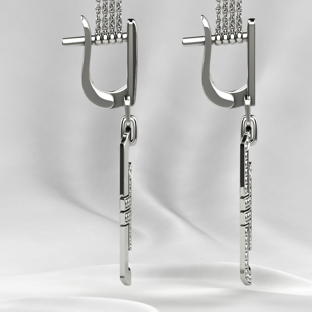 Two Models Fashion Gold Earrings 3D print model_16