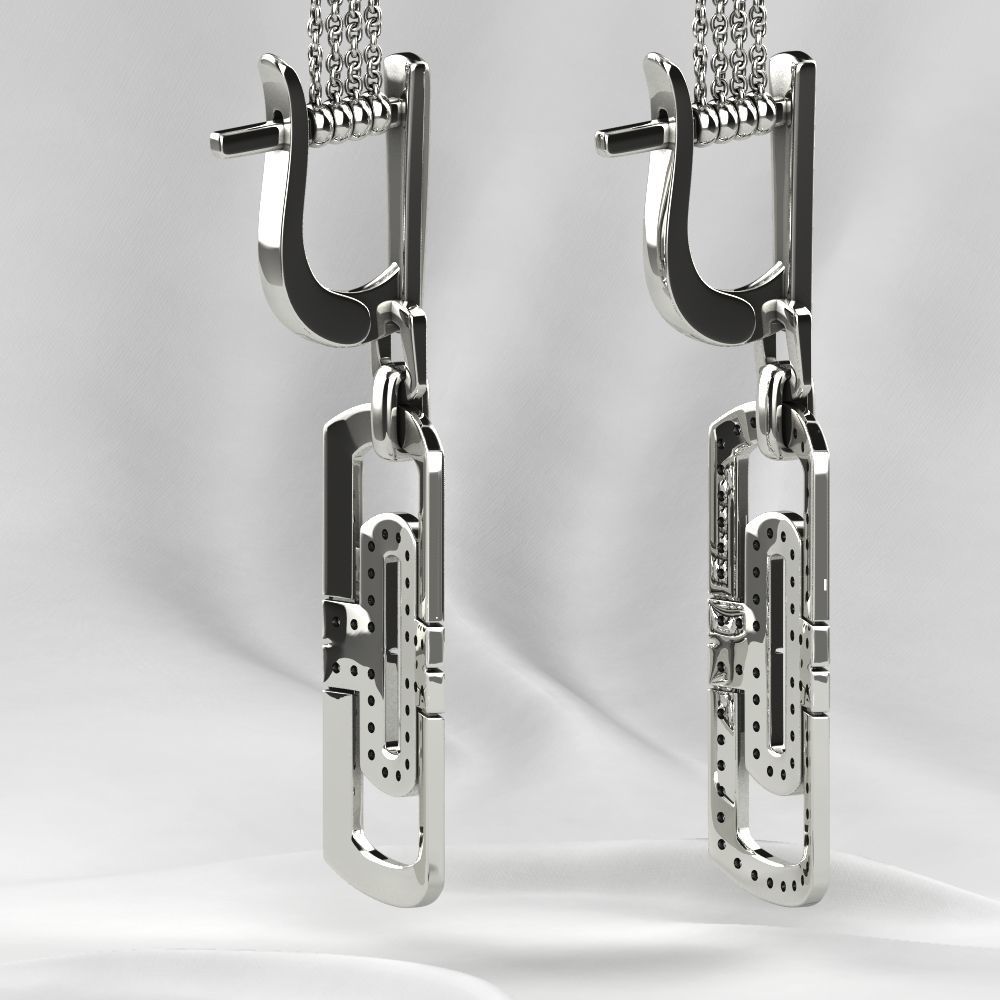 Two Models Fashion Gold Earrings 3D print model_17