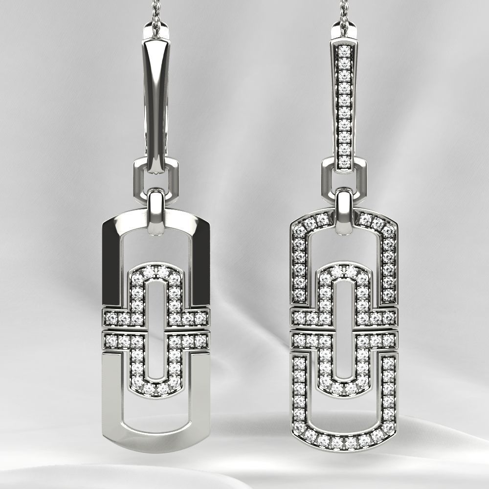 Two Models Fashion Gold Earrings 3D print model_13