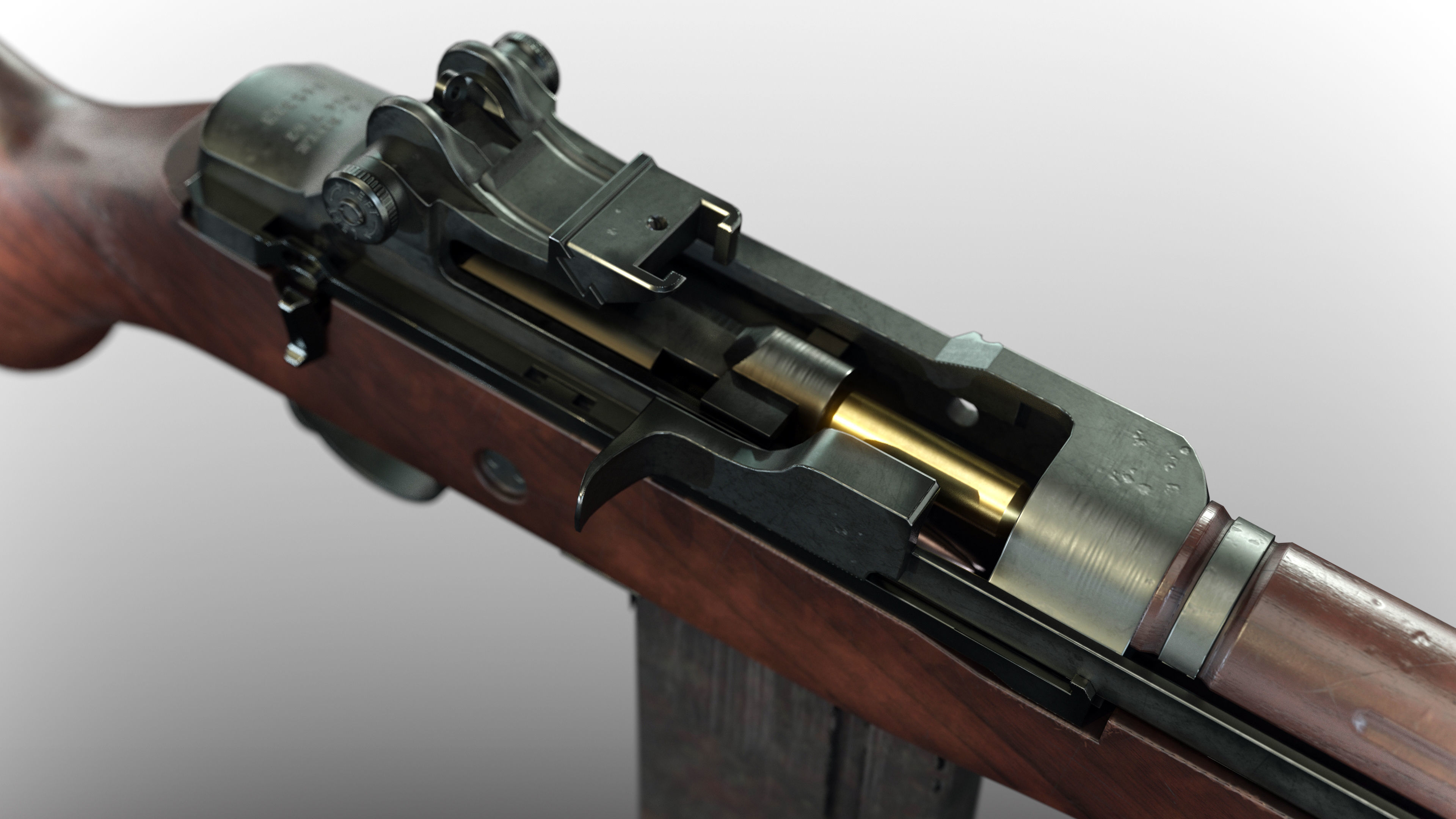 M14 Battle Rifle Low-poly 3D model_12