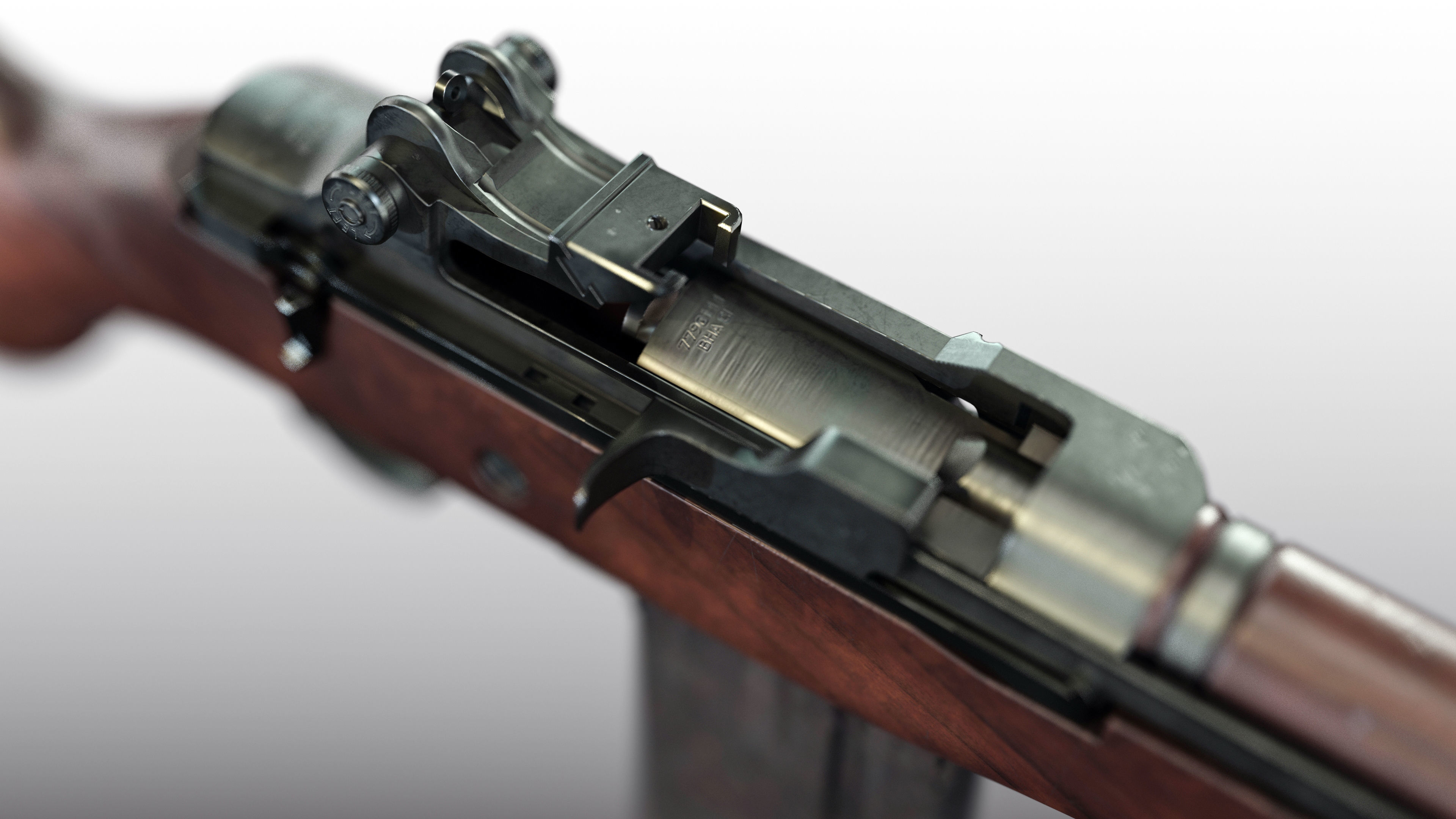 M14 Battle Rifle Low-poly 3D model_8