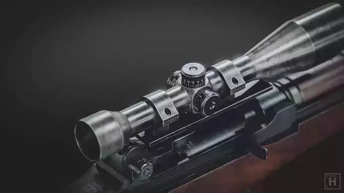M14 Battle Rifle Low-poly 3D model