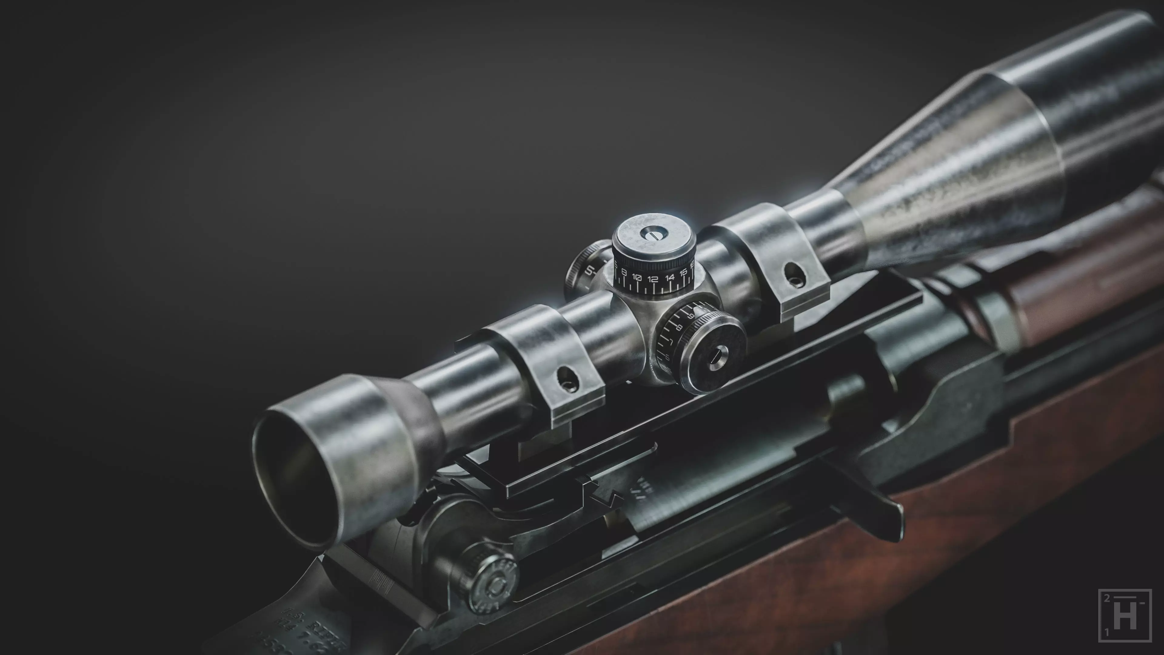 M14 Battle Rifle Low-poly 3D model_0