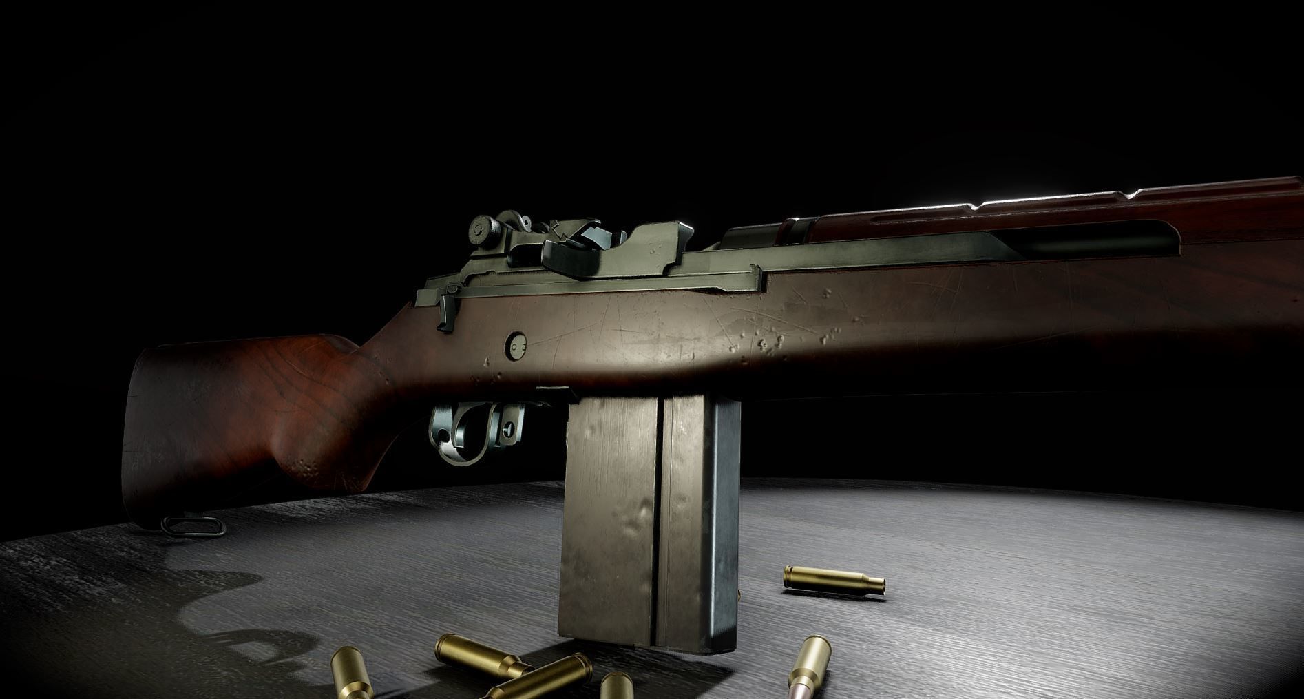M14 Battle Rifle Low-poly 3D model_11