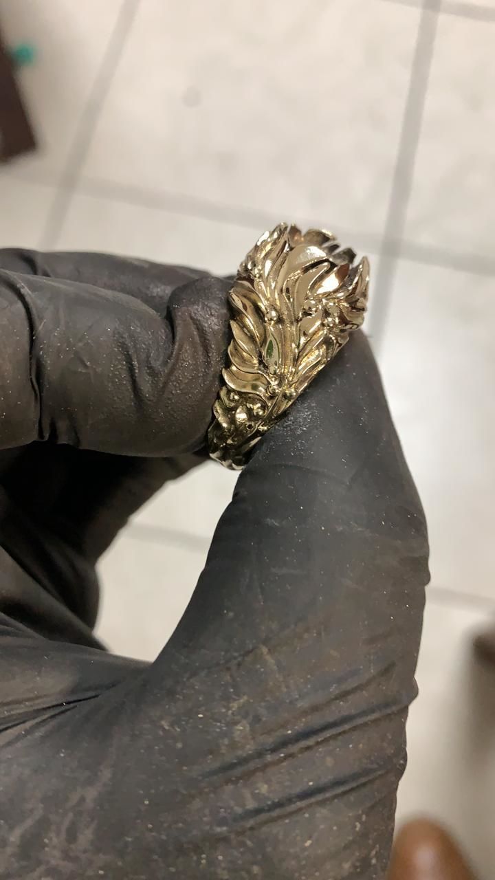 Ring flowers men  3D print model_2