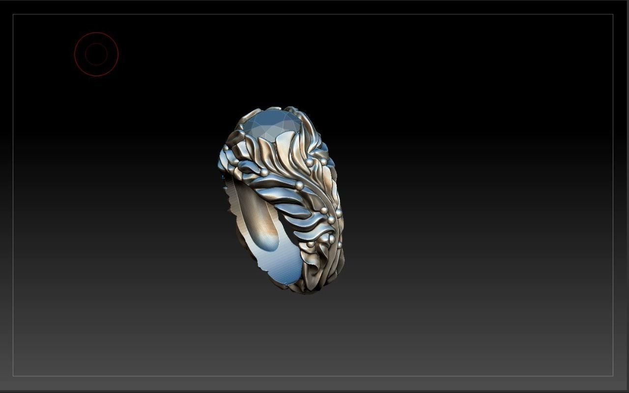 Ring flowers men  3D print model_1