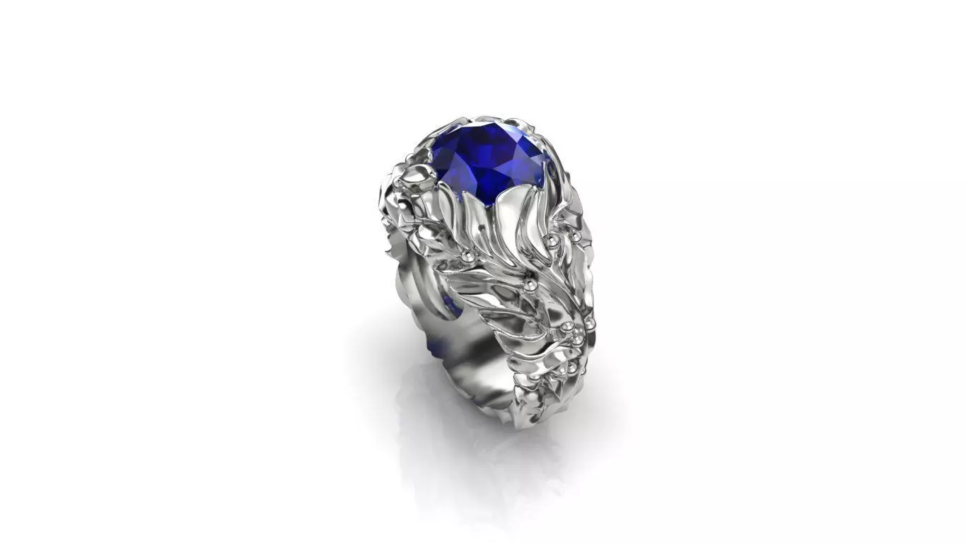 Ring flowers men  3D print model_0