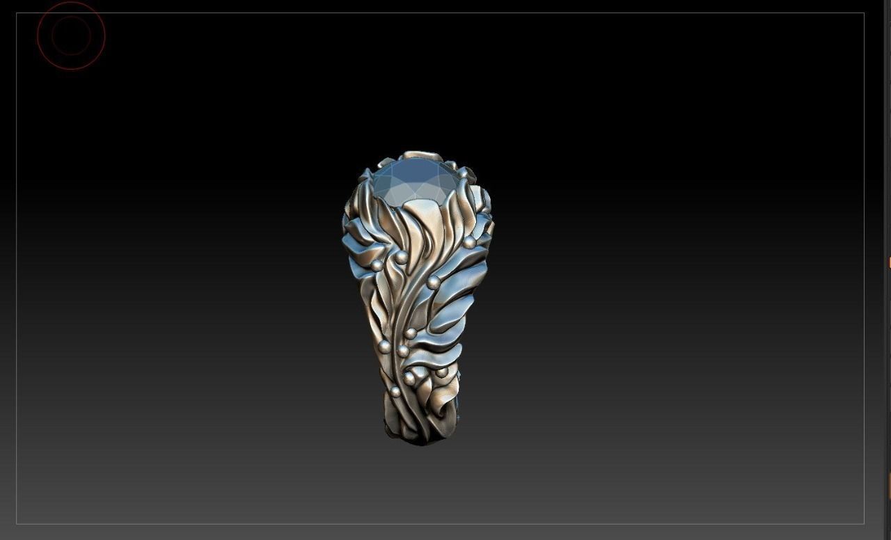 Ring flowers men  3D print model_3