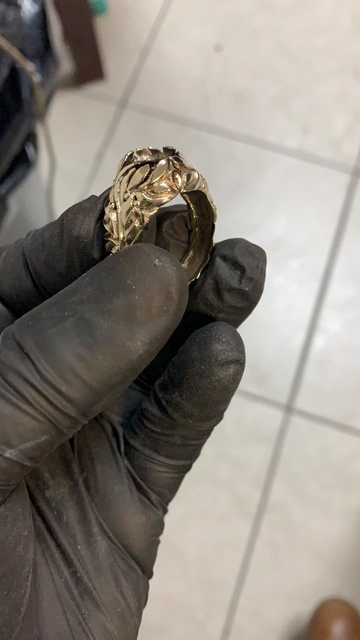 Ring flowers men  3D print model_4