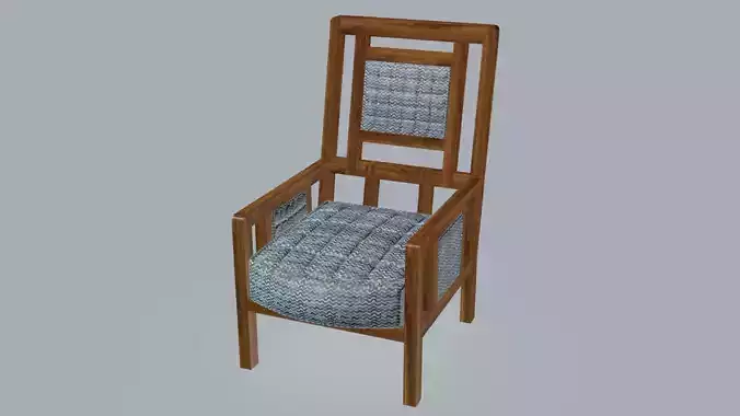 Victorian wooden and cotton classic armchair