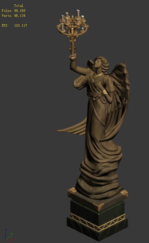 Street light - angel 3D model_1