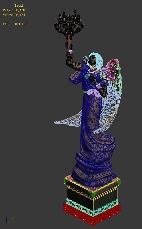 Street light - angel 3D model_2