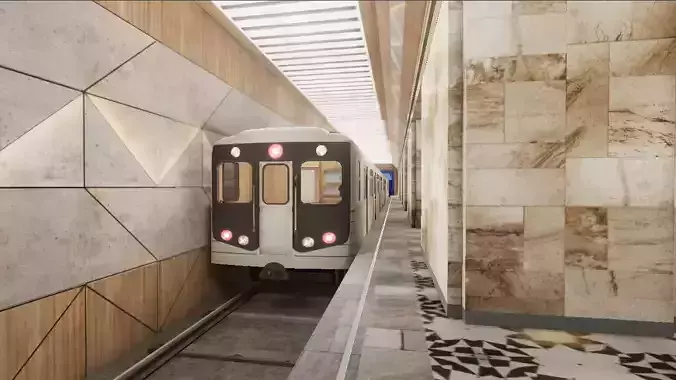 Subway Station 04 Low-poly 3D model