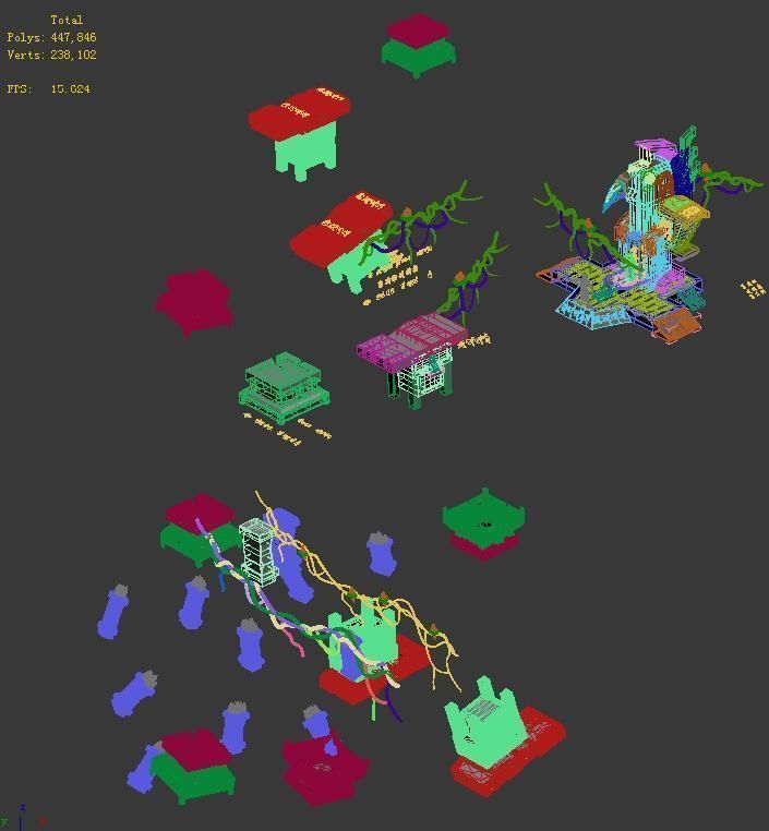 Maya monuments - debris 3D model_2