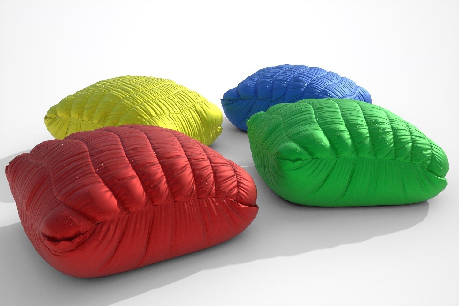 Poufs pillow multi-colored bright Low-poly 3D model_3