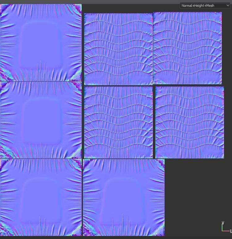 Poufs pillow multi-colored bright Low-poly 3D model_10