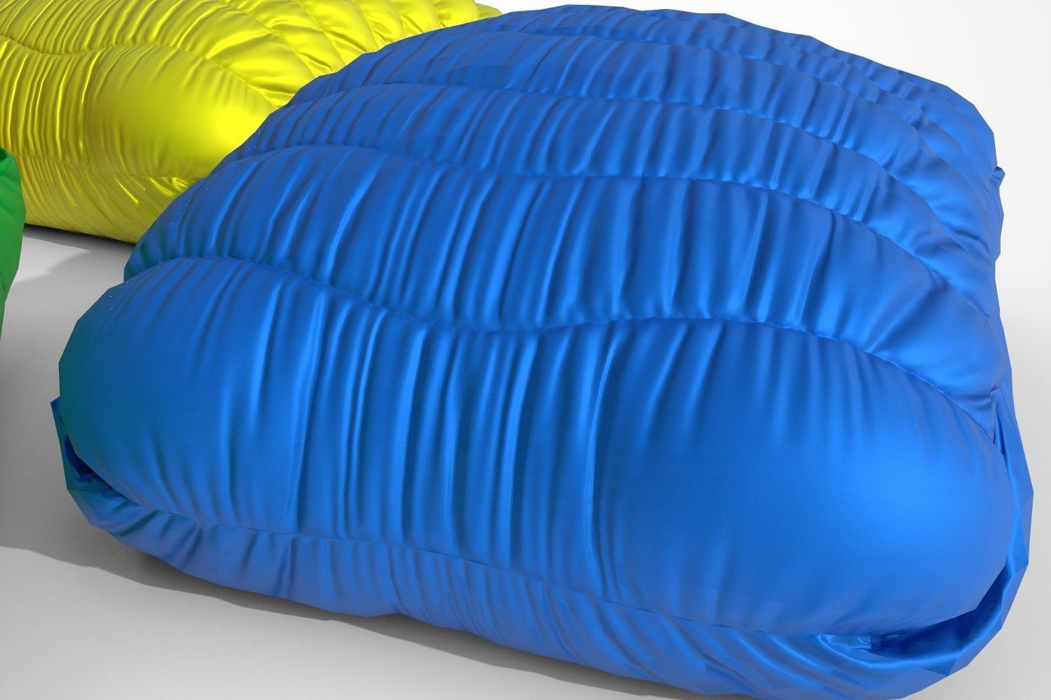 Poufs pillow multi-colored bright Low-poly 3D model_1