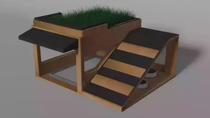 Dog or Cat House Low-poly 3D model