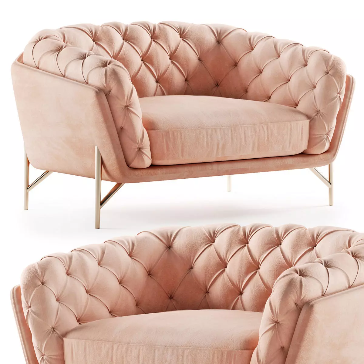 Calia Italia armchair art nouveau 3D model_0