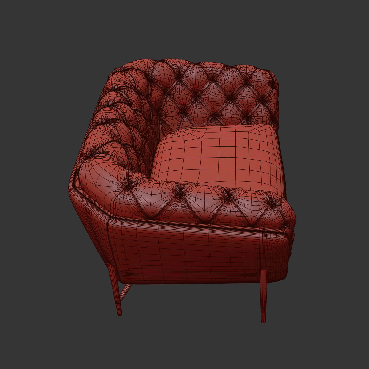 Calia Italia armchair art nouveau 3D model_5