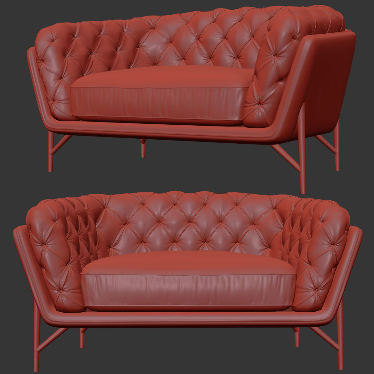 Calia Italia armchair art nouveau 3D model_4