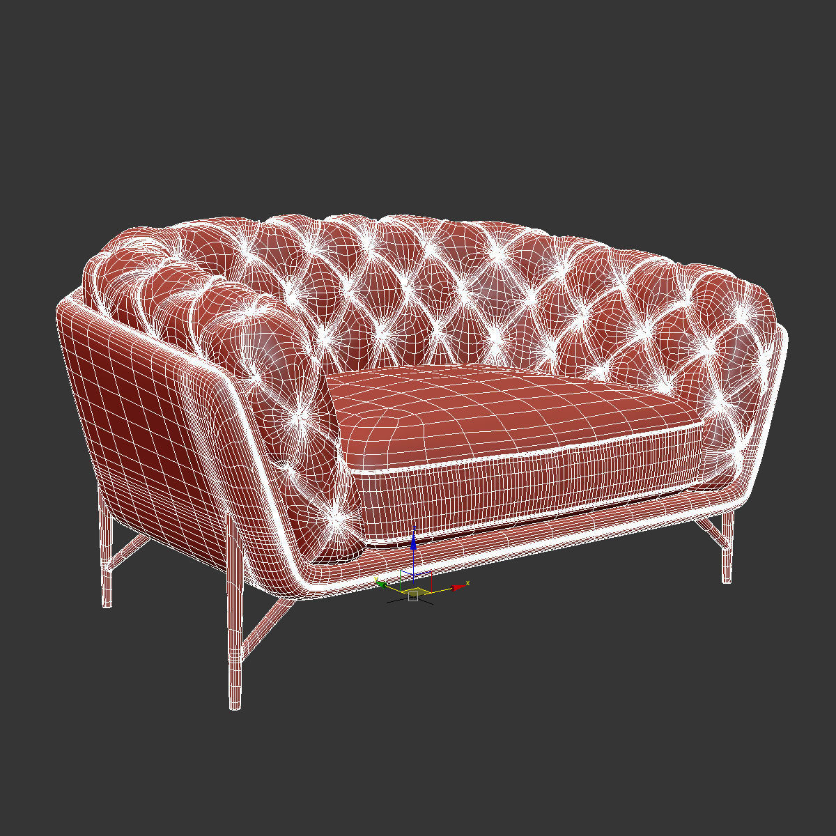 Calia Italia armchair art nouveau 3D model_6