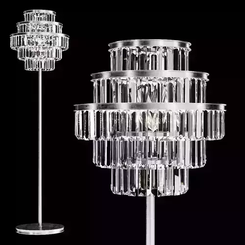 RH ALAINE CRYSTAL CLEAR GLASS FLOOR LAMP Silver