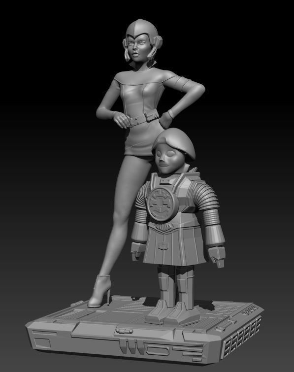 Wilma and Twiki from Buck Rogers in the 25th Century 3D print model_2
