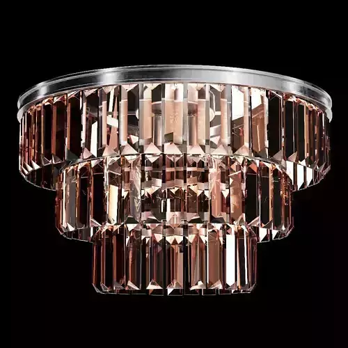 RH ALAINE CRYSTAL SMOKE GLASS FLUSHMOUNT Silver