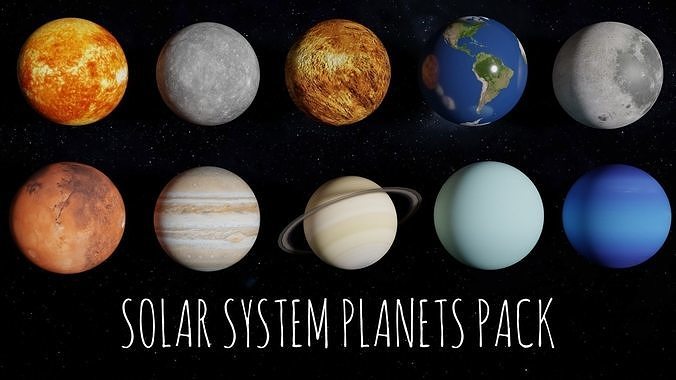 8K Textures Solar System Planets Pack 3D model