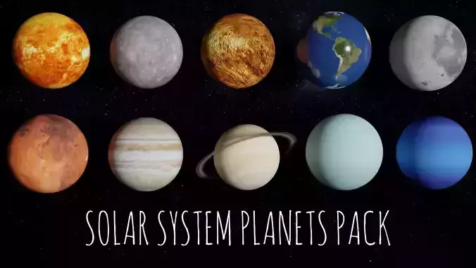 8K Textures Solar System Planets Pack 3D model