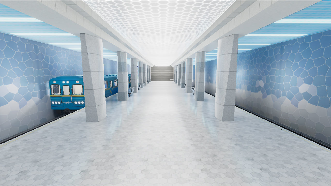 Subway Station 01 Low-poly 3D model_1