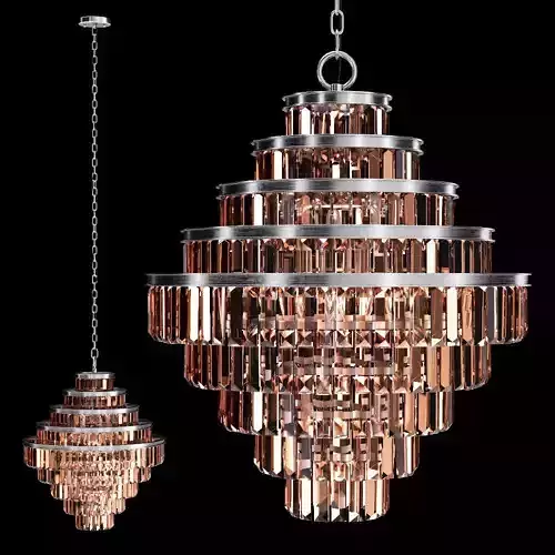 Restoration Hardware ALAINE CRYSTAL LARGE PENDANT Silver